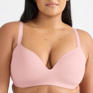 Knix WingWoman Wireless Contour Bra  Size 8+ Pink Tshirt Plunge 40F 40G 42F 42G